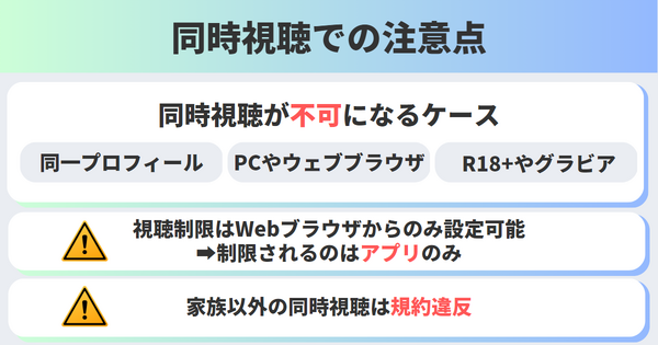 DMMTVは同時視聴できる？プロフィールの作り方や視聴制限も解説