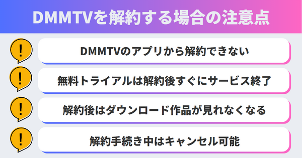 DMMTVの解約方法を画像付きで分かりやすく解説！注意点や解約できない場合の対処法もご紹介