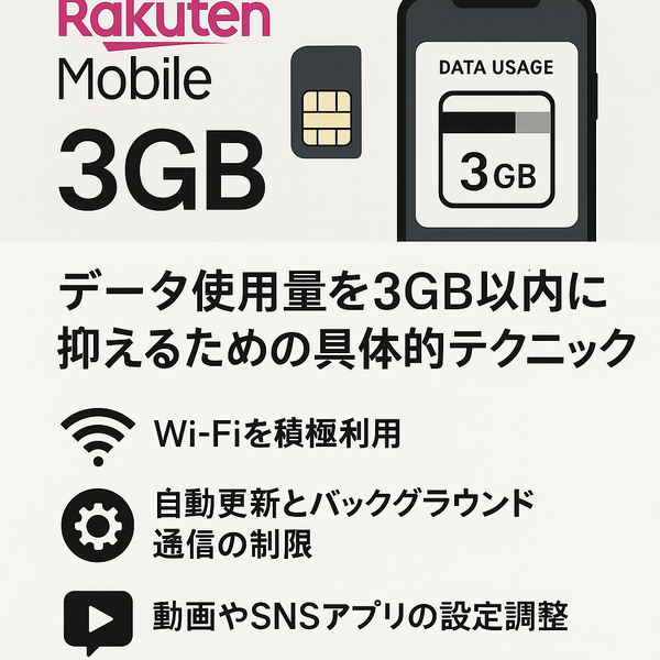 iPhoneで楽天モバイルを3ギガ以内に止める方法と設定手順を解説