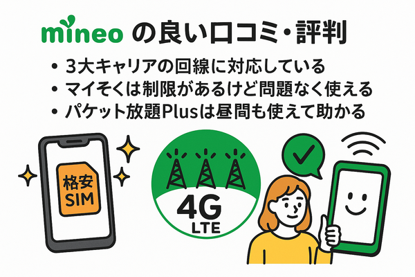 mineo(マイネオ)の評判は悪い？パケット放題Plusの口コミは？
