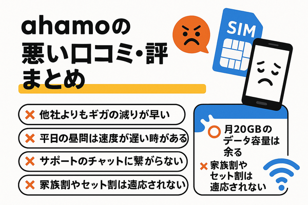ahamo(アハモ)の口コミ・評判は最悪？後悔するからやめとけって本当？