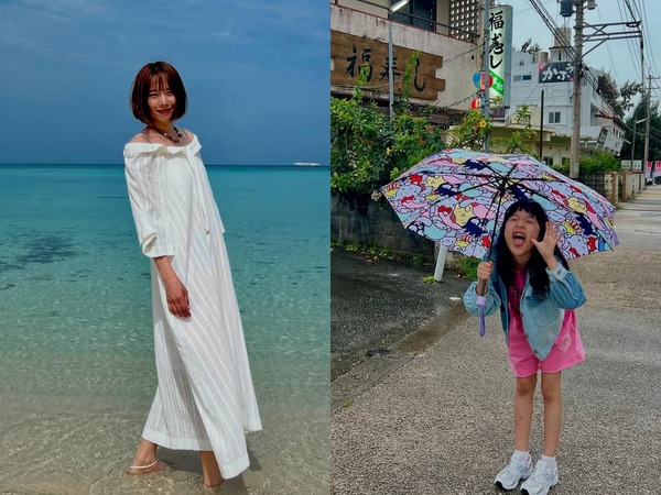 イ・ドンゴンの元妻チョ・ユニが沖縄を満喫！母娘の穏やかなひととき【PHOTO】