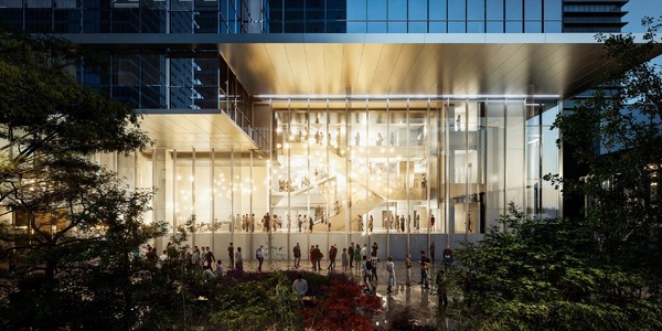 イメージパース劇場ホワイエ（外堀通り側）