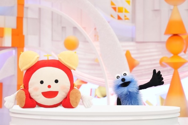 左から）めざましくん、スンスン（C）PUPPET SUNSUNPS committee