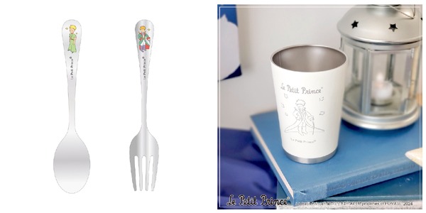 ［左］ディナースプーン　770円（税込）［中］ディナーフォーク　770円（税込）［右］ステンレスタンブラー　2,420円（税込）