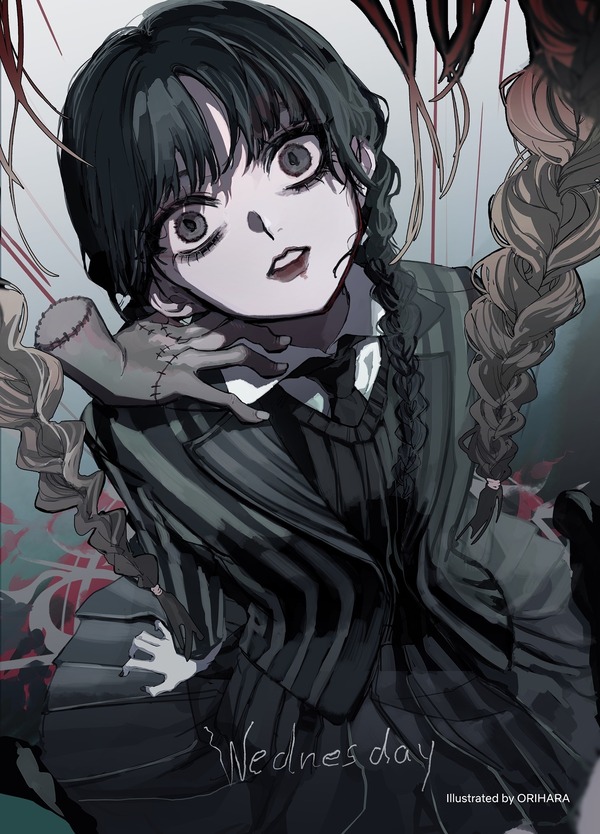 ORIHARAスペシャルイラスト　Netflixシリーズ「ウェンズデー」シーズン2 パート1：8月6日（水）、パート2：9月3日（水）より世界独占配信