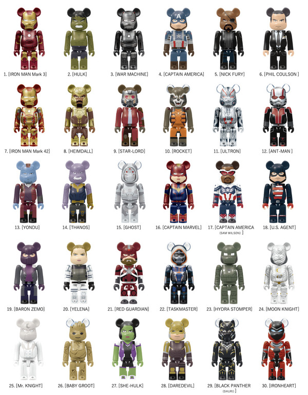 MARVEL STUDIOS／Happyくじ「BE@RBRICK」©2025 MARVEL BE@RBRICK TM & © 2001-2025 MEDICOM TOY CORPORATION.