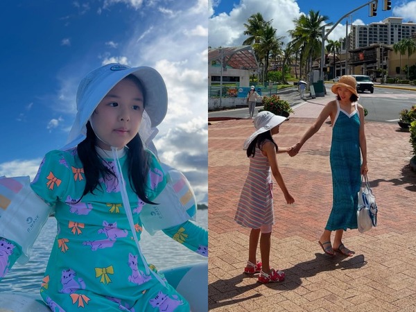 イ・ドンゴンの“元妻”チョ・ユニ、愛娘のロアちゃんとグアムを満喫！“そっくり親子”【PHOTO】