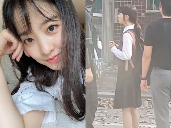 童顔女優パク・ボヨン、35歳なのに“違和感ゼロ”の制服姿…ドラマ撮影の目撃映像が話題