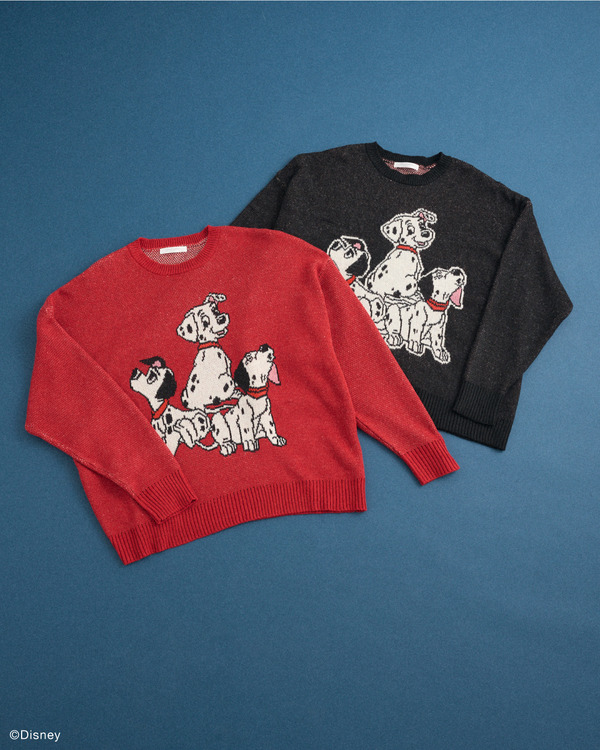 101匹わんちゃん/ジャガードニット カラー：Red/Black ￥6,990