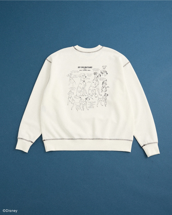 101匹わんちゃん/バックプリントスウェット カラー：White ￥4,990