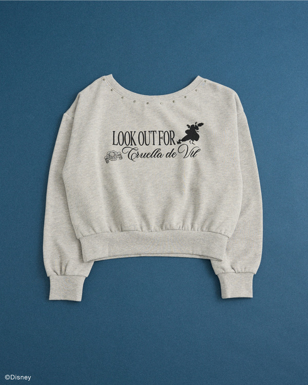 101匹わんちゃん/クルエラオフショルスウェット カラー：Gray mix ￥5,990