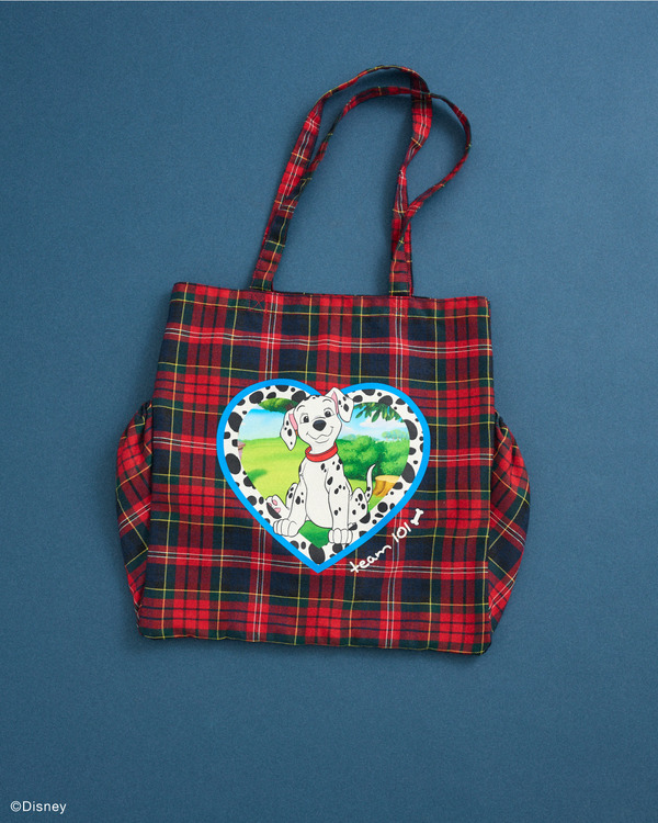 101匹わんちゃん/チェック柄トートバッグ カラー：Red ￥2,990