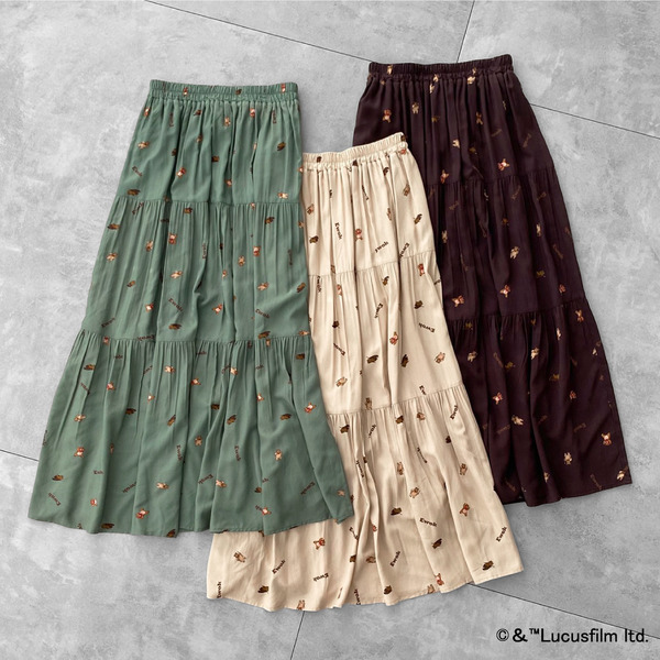 STARWARS/総柄スカート　カラー：ベージュ/カーキ/ブラック　￥6,490