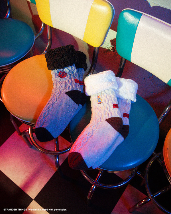 裏ボア刺繍ソックス/White,Gray/￥4,290