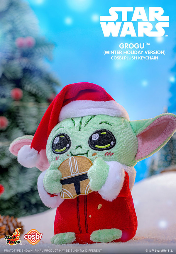 コスビ・ぬいぐるみキーチェーン『スター・ウォーズ』「ウィンター・ホリデー」グローグー　© & TM Lucasfilm Ltd.