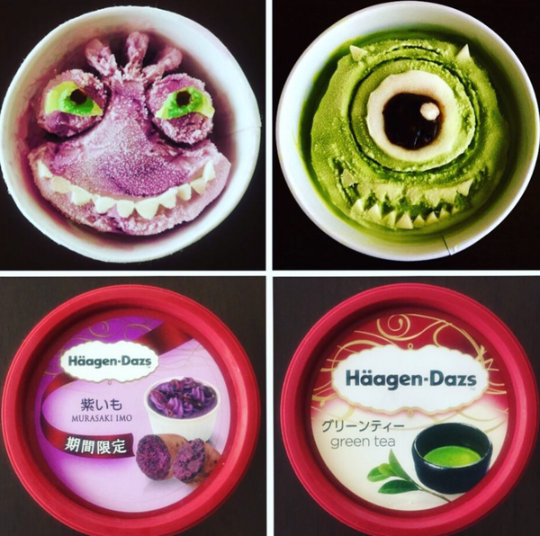 『モンスターズ・インク』のマイク・ワゾウスキとランドール・ボッグス／アイスアートっ子さん提供