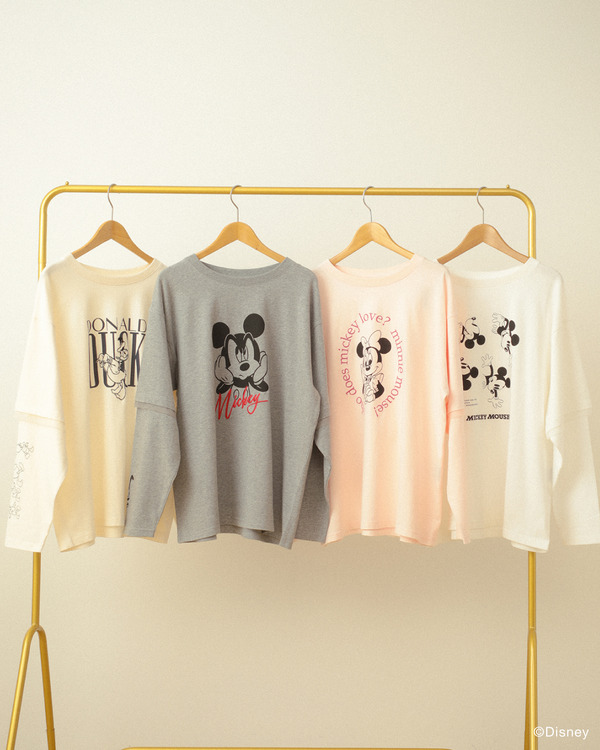 ミッキー＆フレンズ/レイヤードプリントロングTシャツ￥4,990