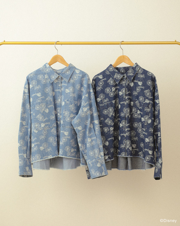 ミッキー＆フレンズ/花柄デニムシャツ￥5,990