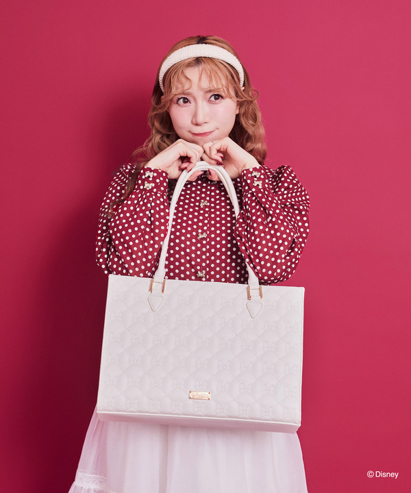 ミニー／リボンキルティングトートバッグ（Off White）￥13,900