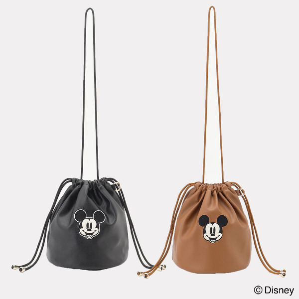ミッキーマウス／フェイクレザー巾着バッグ　￥4,990（税込）