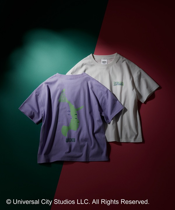 THREE FIFTY STANDARD　【WICKED】パーフェクトデュエットプリントTシャツ〈ホワイト・ラベンダー〉
