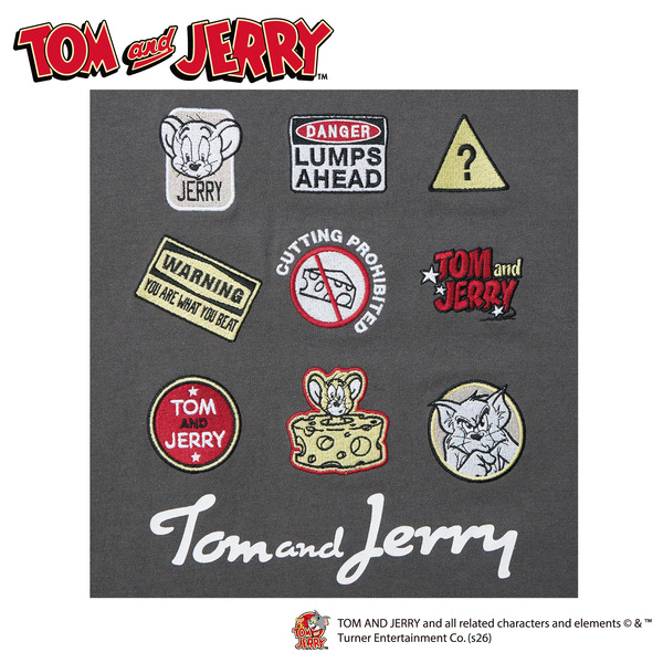 トムとジェリー並び刺繍半袖Ｔシャツ