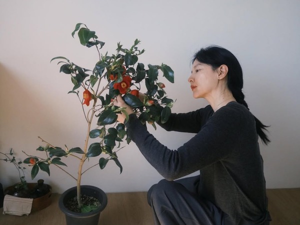イ・ヨンエ、花と過ごす豊かな日常に羨望の眼差し…椿のアート作品に“大満足”【PHOTO】