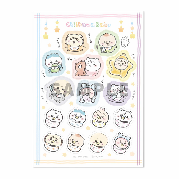 「10回 ※シールおまけ」ボタンからご購入者限定、オリジナルシールシート「Chiikawa Baby ぬいぐるみくじ」©nagano