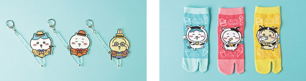 キャラ撮りスティック(全3種)各1,320円(税込)　足袋ソックス(全3種)　　各605円(税込)