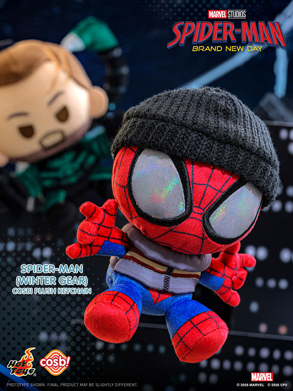 スパイダーマン（冬服）コスビ・ぬいぐるみキーチェーン『スパイダーマン：ブランド・ニュー・デイ』