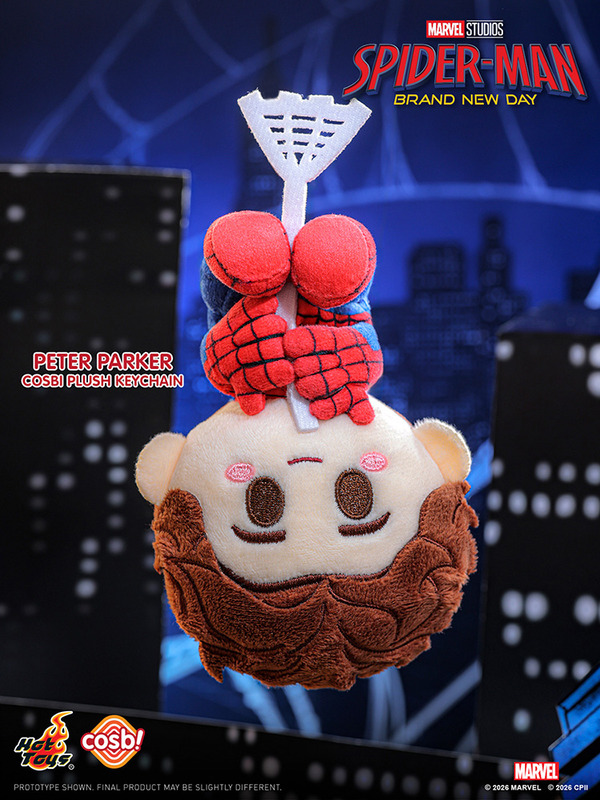 ピーター・パーカー（ぶら下がり）コスビ・ぬいぐるみキーチェーン『スパイダーマン：ブランド・ニュー・デイ』