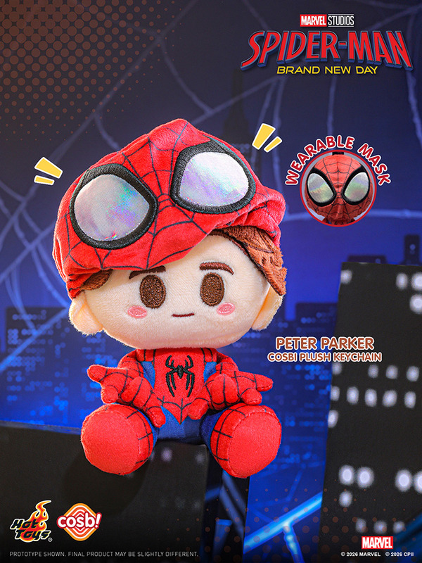 ピーター・パーカー／スパイダーマン　コスビ・ぬいぐるみキーチェーン『スパイダーマン：ブランド・ニュー・デイ』