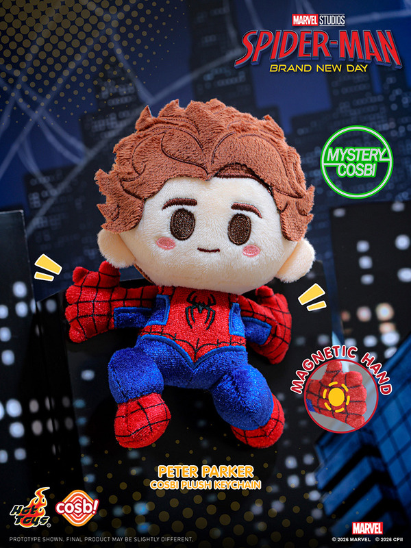 ピーター・パーカー／シークレット　コスビ・ぬいぐるみキーチェーン『スパイダーマン：ブランド・ニュー・デイ』