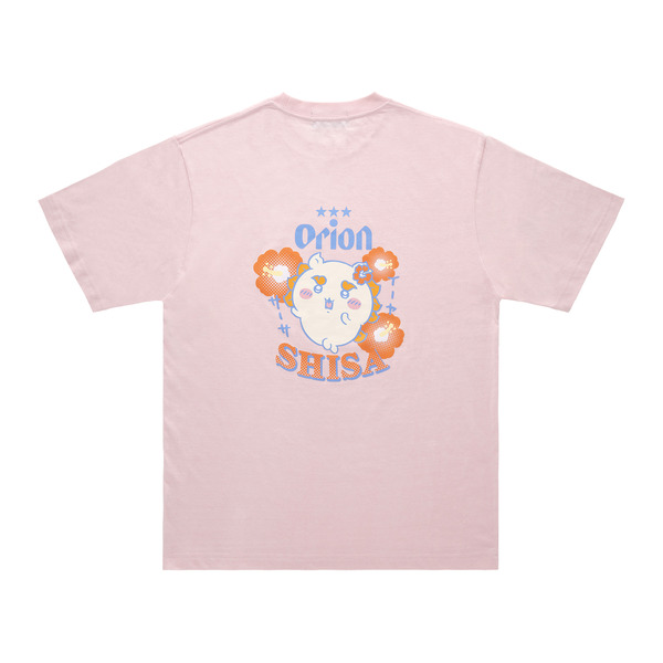 ちいかわ×オリオンビール シーサーのおみやげやさん Tシャツ ライトピンク_SHISA／©nagano©Uema©Orion