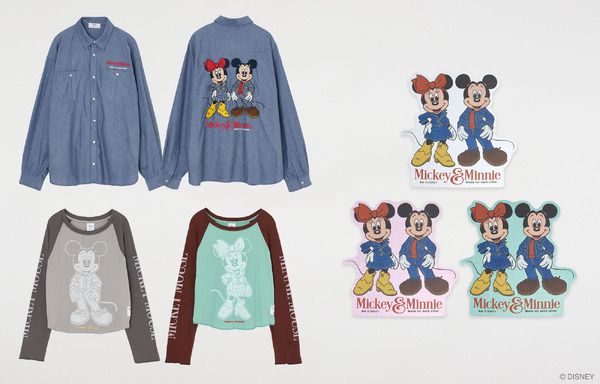 デニムシャツ／ラグランスリーブロンT／ステッカー「Disney SERIES CREATED by MUS」©DISNEY