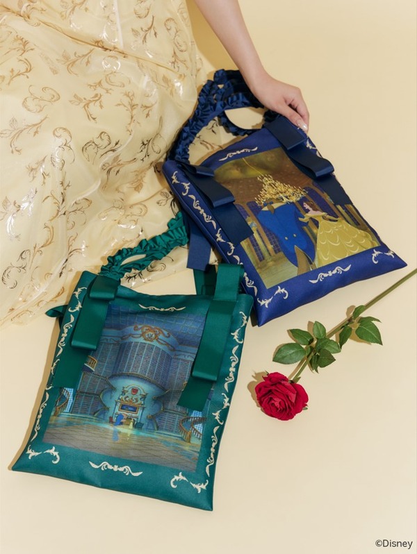 【ディズニーコレクション】美女と野獣/サテンプリントトートバッグ／8,800円（税込）