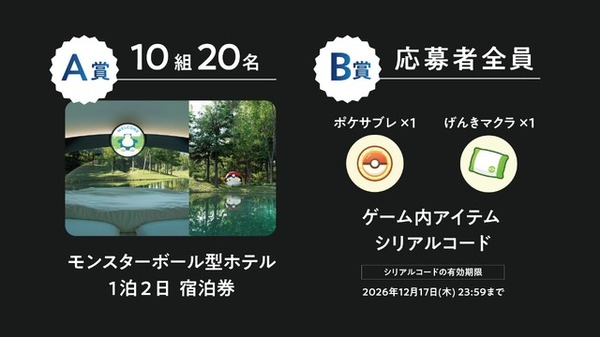 「泊まれるモンスターボール」キャンペーン内容
