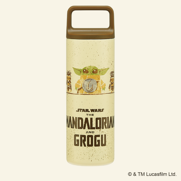 「スクエアハンドル付きステンレスマグボトル450ml マンダロリアン＆グローグー」© & TM Lucasfilm Ltd