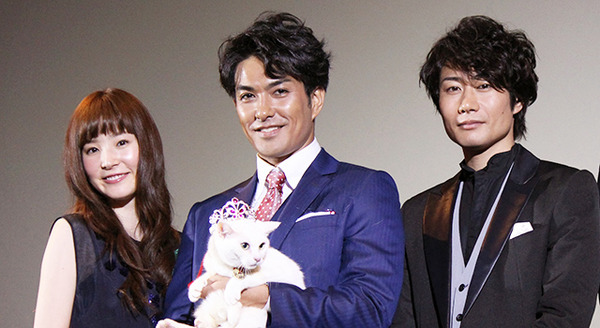 蓮佛美沙子＆北村一樹＆あなごちゃん＆戸次重幸／『猫侍』初日舞台挨拶