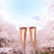 桜色の泡モノ「シャンドン ロゼ」は、お花見にぴったりのお酒。目黒川沿いで桜の開花時期は屋外でグラス1杯から楽しめる。