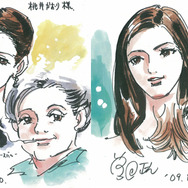 曽田正人による2人の似顔絵とそれぞれが演じたキャラクターが描かれた色紙