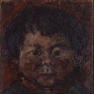 麻生三郎《子供》 1945年　個人蔵（東京国立近代美術館寄託）油彩・キャンバス　27.5×22.0cm