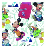 東京ディズニーリゾートのロゴがついているデザイン。ミッキーマウスと仲間たちが旅行を楽しんでいる様子が描かれています。As to Disney artwork, logos and properties： (C) Disney