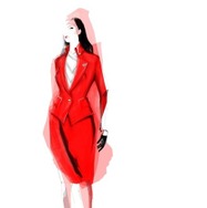 女性クルーのユニフォームは、ヴァージンレッドのセットアップスーツ