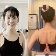 『チャングム』女優の娘イ・ユビ、寝起きでヨガ初体験！「背中がまっすくになった感じ」
