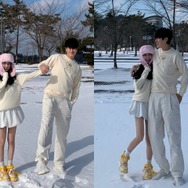 “推し”だった韓国スターと結婚した日本人女性、出産後ほぼ初の夫婦ツーショットが“ラブラブ”【写真】