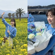童顔女優パク・ボヨン、今ホットな済州島で春を迎える笑顔！“愛らしさ全開”【PHOTO】