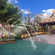 新設！びしょ濡れスポット（アドベンチャーランド入口）