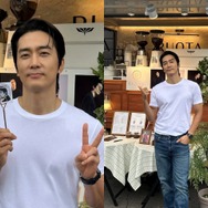 “後輩”イ・ドンウク、ドラマ撮影中のソン・スンホンに差し入れ「がんばってください」【PHOTO】